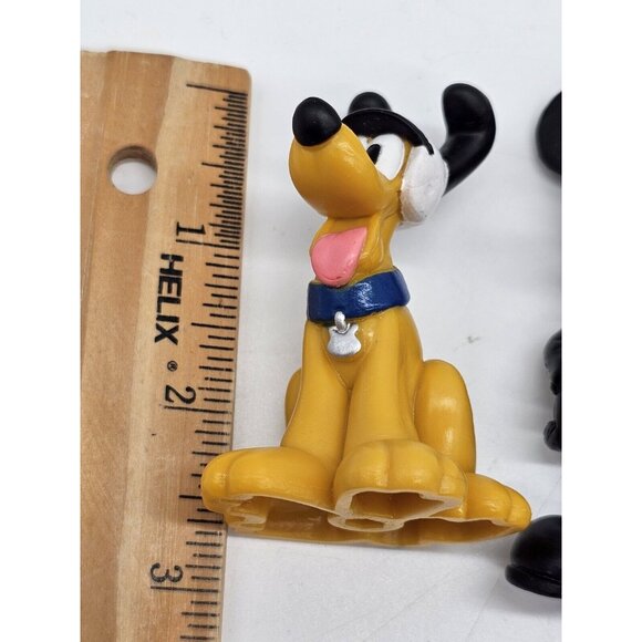 Vintage Disney Mickey Mouse And Pluto Biker Motorcycle Toys Cake Cupcake Topper - Picture 7 of 7